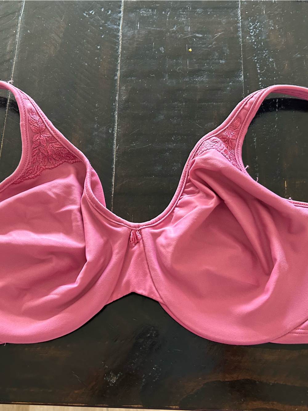 Bali Pink Full Coverage Underwire Bra with Lace-Trim Straps